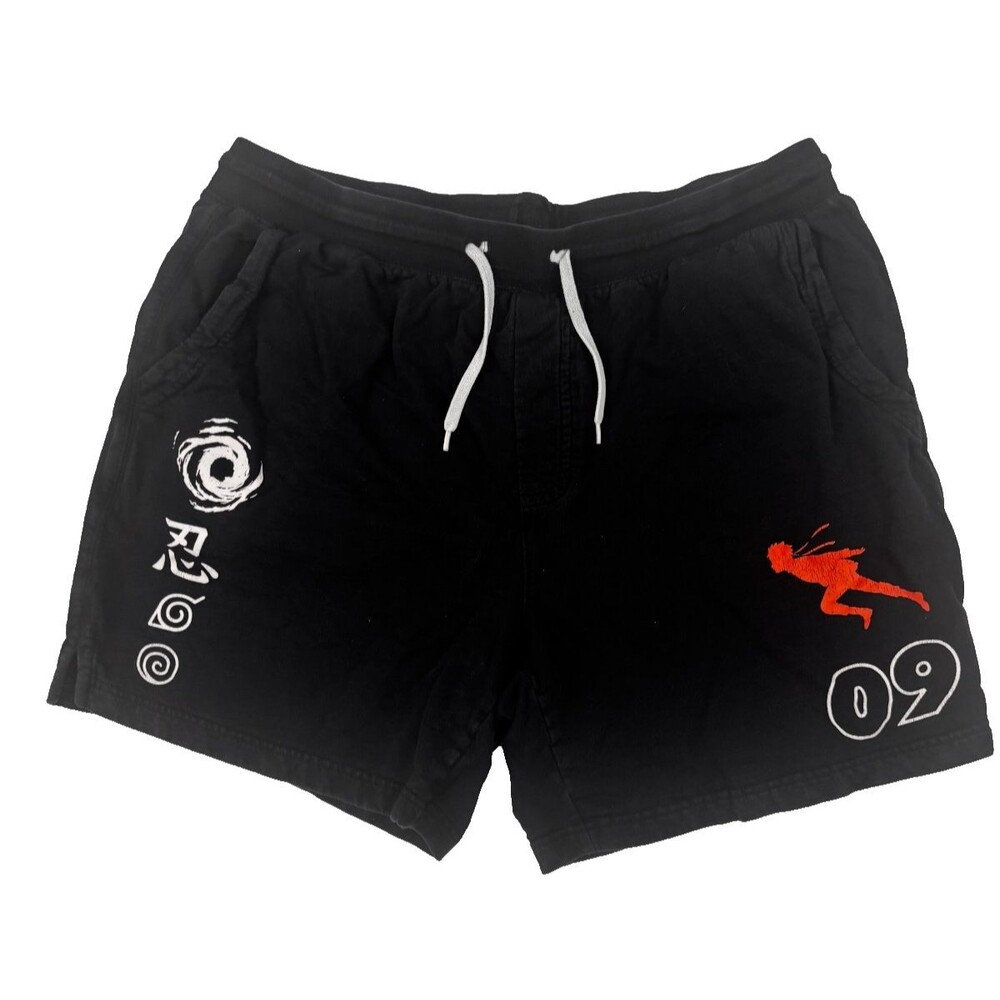 Naruto Shippuden Hot Topic Anime Graphic Shorts Black XL Uzumaki 2007 Collection